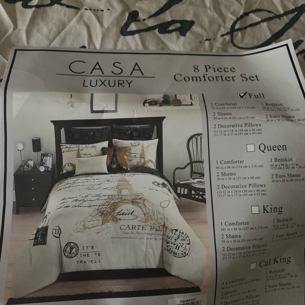 paris reversible comforter set